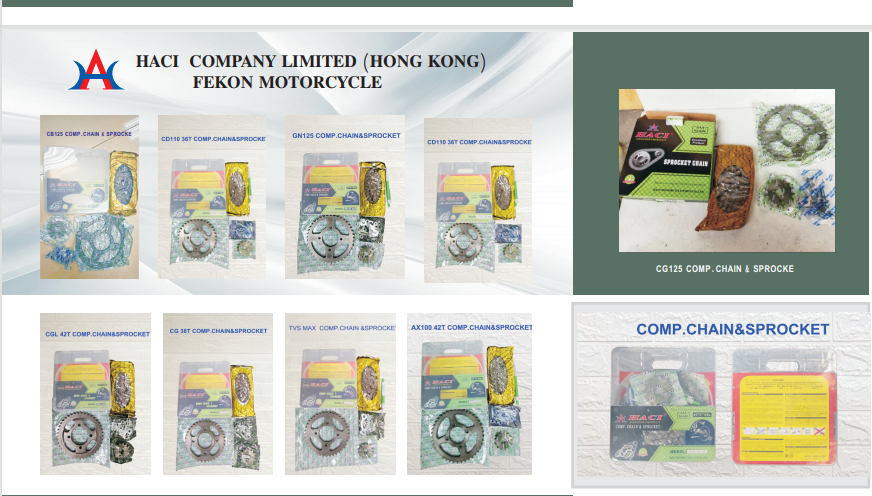 Durable BAJAJ Motorcycle Chain And Sprocket Comp Motorcycle Parts