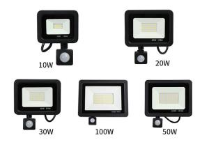 China 10W - 100W Induction Led flood light With Adjustable PIR Sensor  floodlight Street Square Outdoor Lighting on sale
