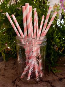 Best Pink Striped Patterned Party Paper Straws (12 Pack) wholesale