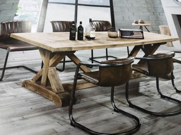 Cheap 1.8M Length Solid Wood Dining Table , 4 Chair Dining Table Set For Hotel / Home for sale