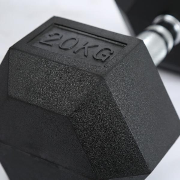 Cheap hexagonal dumbbells 10kg, hexagonal rubber dumbbells 10kg, hexagonal dumbbells set for sale