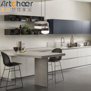 Handless Cabinet Kitchen Design With Island Dining Table And Faucet Accessories In Australia