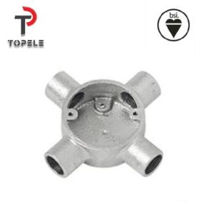 China Four Way Terminal Circular Junction Box Malleable BS4568 BS31 on sale