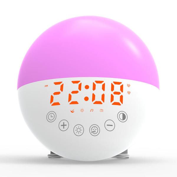 Cheap Cute Oval Portable Alarm Clock Radio Touch Sensing Multi Color for sale
