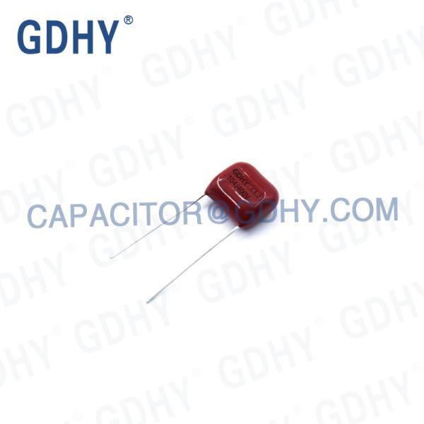 Cheap Metallized Polyester Film 104J400V 0.1uF CL21 Capacitor for sale