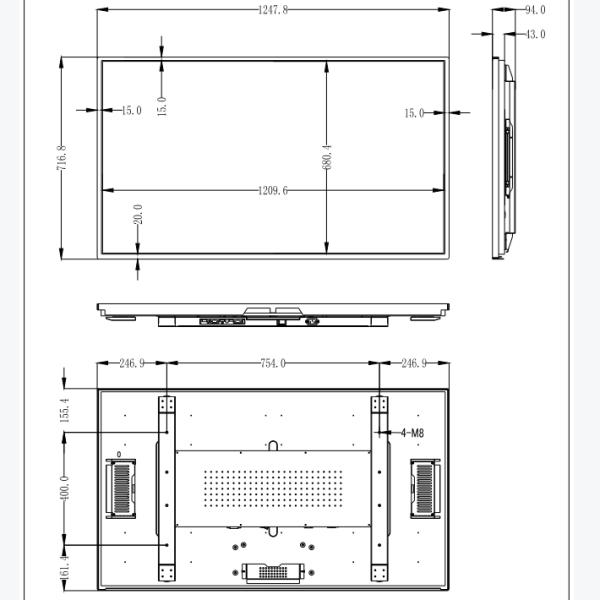 Sunlight Readable Lcd Panel 55 Inch UHD 2000nits