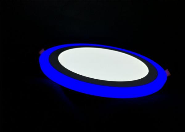 Cheap Round Slim 24W Double Color LED Panel Embedded Ceiling With Blue Edge SMD2835 for sale