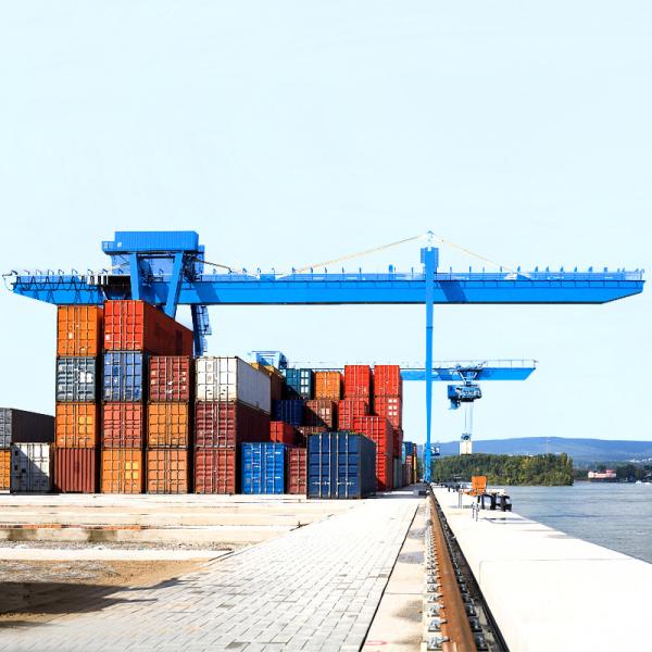 Cheap Double Girder Cargo Container Crane RMG Model Mobile Harbour 22m for sale