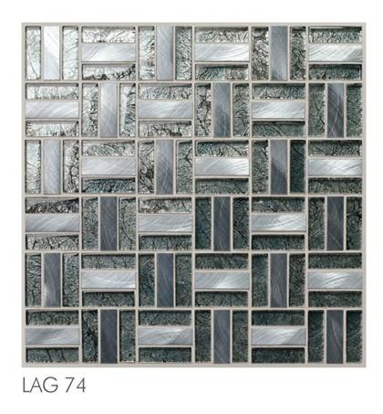 Cheap fireplace backsplash tile aluminum mix glass mosaic tile LAG74 for sale