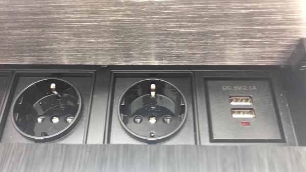 New design conference table use EU Power desktop brush flip up socket