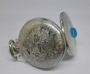 China Classical Silver Pocket Watches For Men Quartz With Pendant Chain Fashion on sale