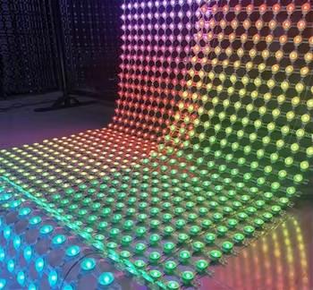Cheap P50 Pixels Mesh Led Screen Display IP67 SMD3535 DC12V 80W RGB LED Net Screen for sale