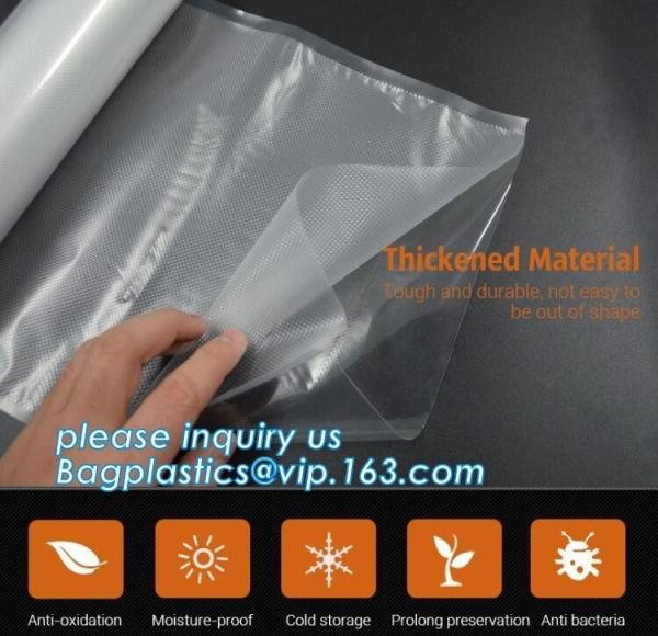 Cheap Embossing Resealable Vacuum Food Bags For Household Eco- friendly Texture Vacuum Food Storage Plastic Bag Rolls Moisture for sale