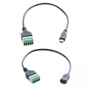 Best Type-C 3.1 USB Female Male Jack To 5-pin Screw Terminals Adapter Expansion Cable 30cm wholesale