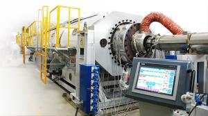 China PE 500-1200mm HDPE Pipe Production Line with swarfless cutter on sale