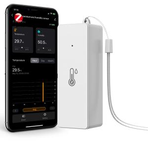 Tuya ZigBee3.0 Smart Temperature and Humidity Sensor, Battery Powered, Mini Indoor Hygrometer, Work with Alexa, Google Home