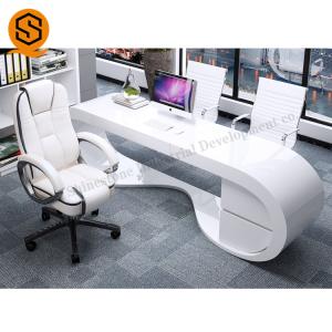 Best Artificial Stone Curved Executive Desk Shaped Customized Requirement wholesale
