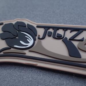 China High Strength Ultrasonic Cut OEM Rubber Logo Patches on sale
