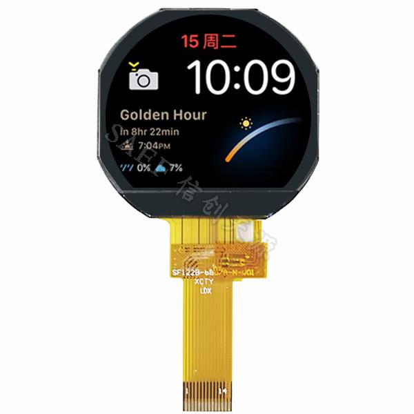 Cheap 1.22" TFT LCD screen 240x204 dots round shape IPS full viewing angle SPI interface TFT LCD screen for sale