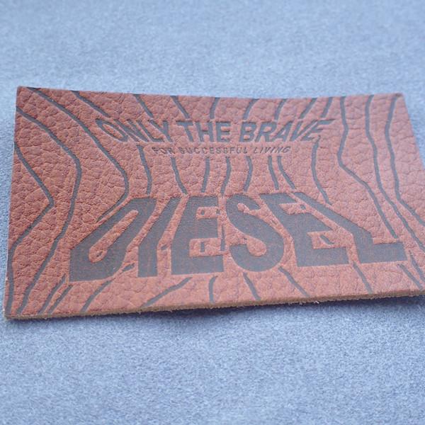Cheap Brown Rectangle Shape 3D Custom Embossed Labels for sale