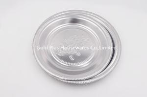 Best 25cm Stainless Steel Round Tray Dinner Plate For Hotel Mirrored Finish wholesale