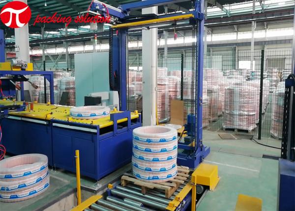 Cheap ID300mm Copper Coil Wrapping Machine With Automatic Wrapping Stacking System for sale