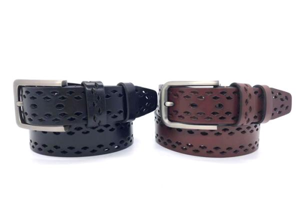 Cheap Hollow Out Casual Soft Leather Belts For Men Wide 1-1/2 Inches for sale
