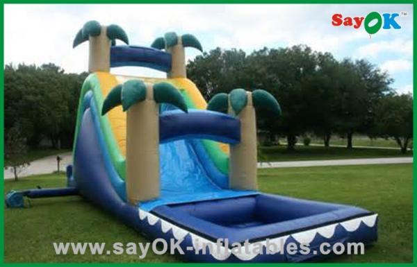 Cheap Commercial Water Park Inflatable Bouncer Slide With Full Printing Inflatable Slip And Slide With Pool for sale
