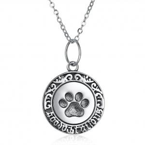 Best 16in 0.9g Paw Print Necklace Lovely 3A CZ 925 Silver Necklace wholesale