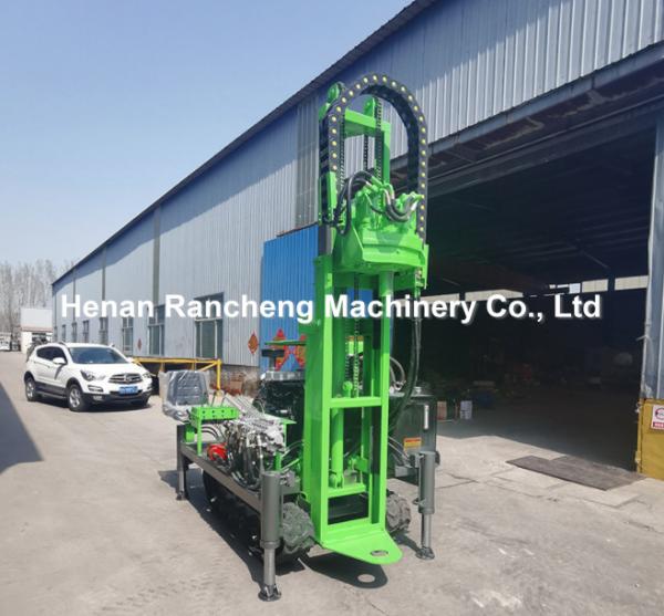 Cheap 30m Small Borehole Drilling Machine / Mini Crawler Mounted Solar Pile Driver for sale