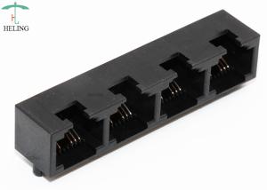 Best 1 X 4 RJ45 Multiple Port Connectors 8P4C THT Customized Logo Printing wholesale