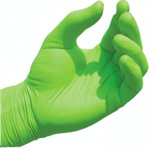 Non Sterile Nitrile Gloves , Green Nitrile Exam Gloves Chemical Resistance