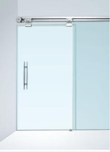 China lightweight double sliding frameless glass Semi Automatic Door with 32-bit microprocessor on sale