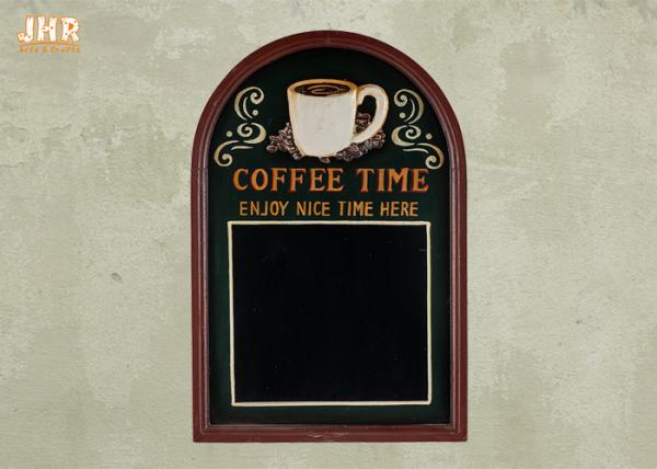 Cheap Decorative Wooden Framed Wall Hanging Chalkboards Coffee Time Wall Sign for sale