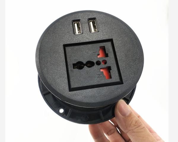 Cheap Round Power Socket USB Socket Is Built In The Desk Sofa Office Furniture /80mm Round Power USB Socket for sale