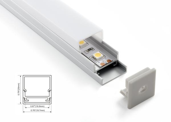 Cheap LED Linear lighting Aluminum profile Surface-mounted light square diffused cover for sale