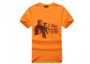 Best Cool Printed Mens T-shirt Designs Orange  / Female Crew Neck Tee Shirts wholesale