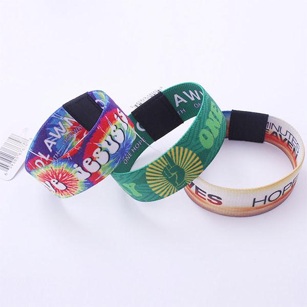 Cheap Multi - Color Soft Elastic Woven Fabric Rfid Chip Wristband Bracelet Read And Write For Party Access Control Event for sale