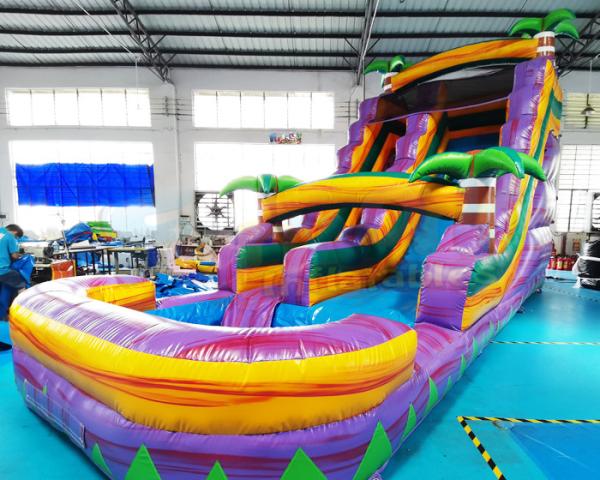 Cheap Playground Bounce House Inflatable Water Slide With Pool for sale