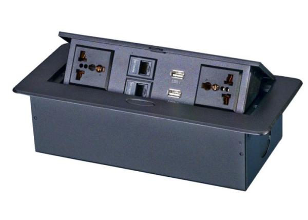 Cheap Hidden Worktop Electrical Sockets 226*112*68mm Install Size 2 USB Charger for sale
