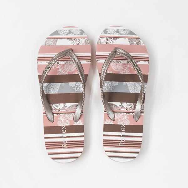 Cheap 38EU Reusable Thin Strap Flip Flops Womens Striped Stitching for sale
