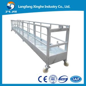 Temporary window cleaning equipment , zlp630 glass fitting gondola , aluminum zlp800 suspended rope platform