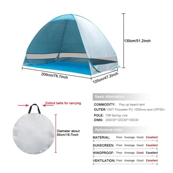 Quick Setup Pop Up Camping Tent For Family 2 - 3 person