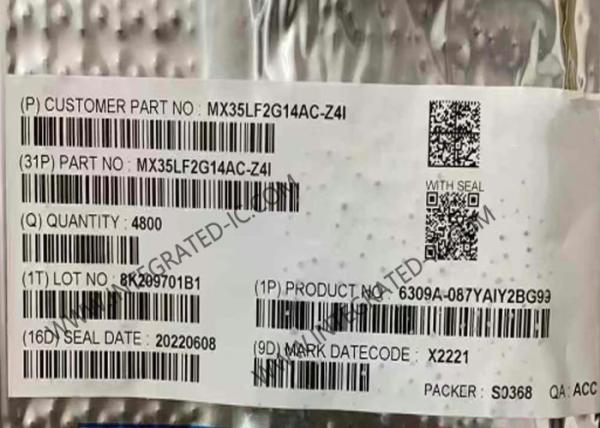 MX35LF2G14AC-Z4I Memory IC Chip 2Gbit Serial NAND Flash Memory IC 3V Serial NAND