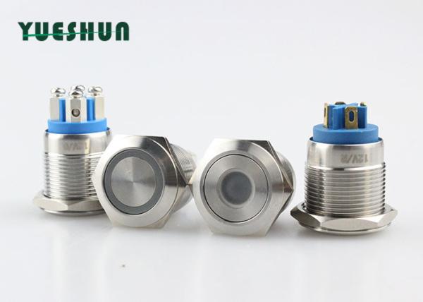 Cheap Lighted Momentary Normally Open Push Button Switch 2A 36V DC Blue Red Color LED Illuminated for sale