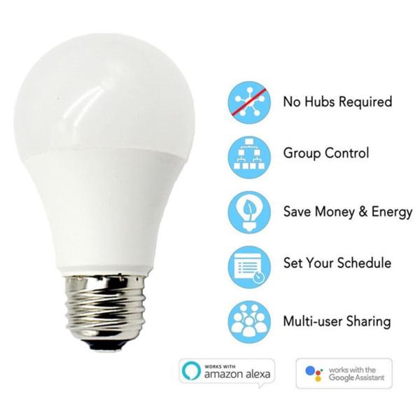 Cheap PC Lamp Body Wireless Led Light Bulb , Wifi Controlled Light Bulb E27 Base Type for sale