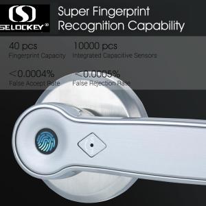 China Security Fingerprint Scanner Smart Pin Key Keyless Door Handle Locks on sale
