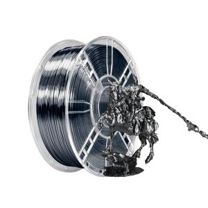 100% Bubble Free Toughness Enhanced Silk Iron Black PLA Filament For 3D Printing