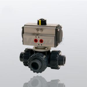 Best PVC Pneumatic Three way Ball Valve Direct Mount For Low Profile ISO5211 Standard wholesale