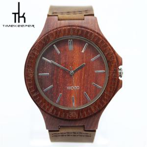 China Wood Dial Japan Quartz Minimalist Leather Watch Moon Phase Heart Rate Monitor on sale